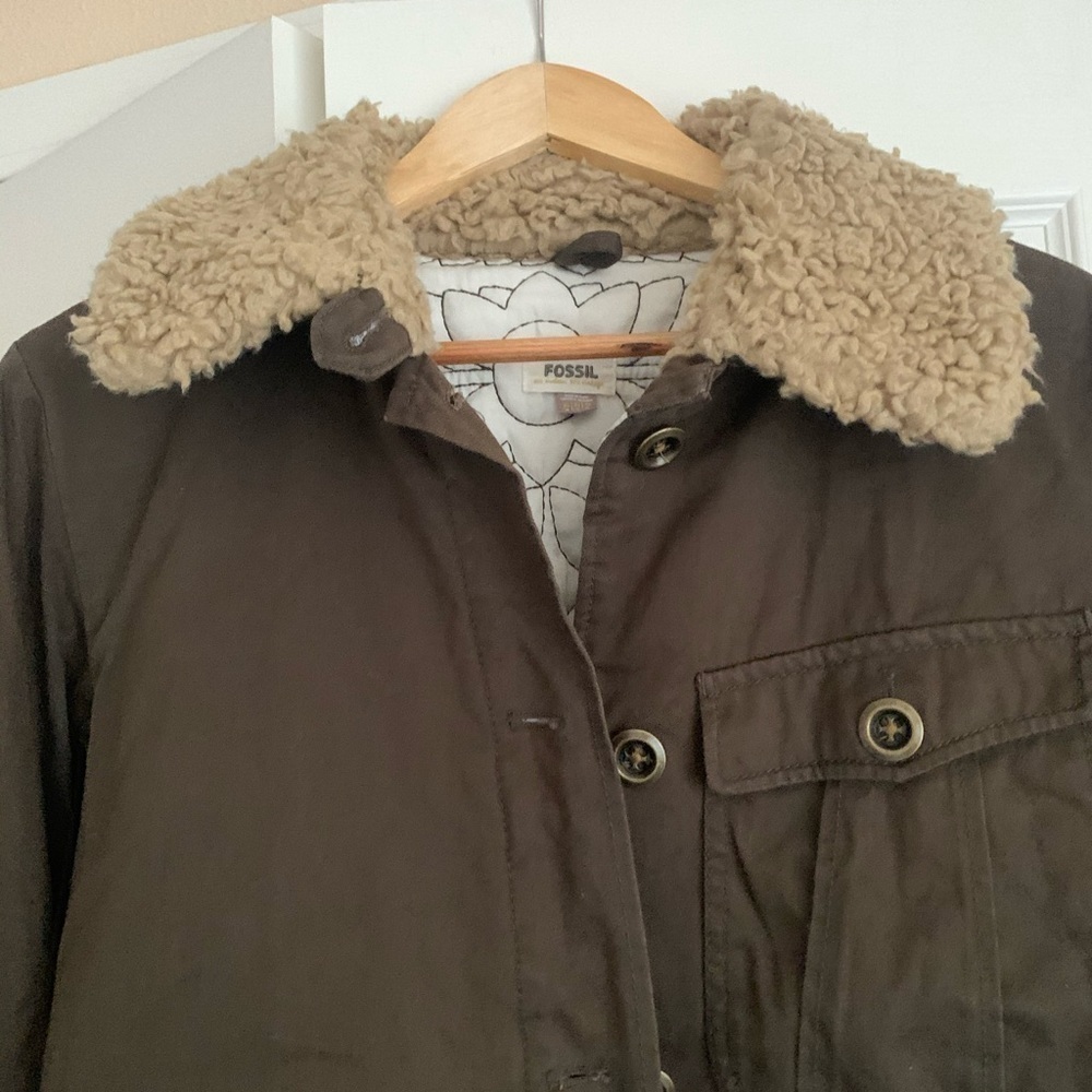 Fossil Sherpa collar jacket - Picture 4 of 9
